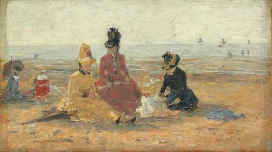 Eugene Boudin On the Beach, France oil painting art